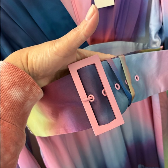 NWT Hutch Malta Rainbow Color-block V Neck Long Sleeve Maxi Dress - Picture 6 of 12